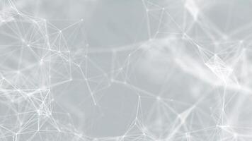 White geometric network on light gray background looping animation video