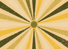 Sun Style Retro Background with Yellow and Green Color vector