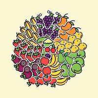 Fruits Pattern Color vector