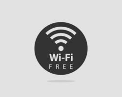 Free wi fi icon. Connection zone wifi symbol. Radio waves signal. vector