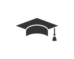 Education icon illustartion. College cap or graduate hat symbol. Student degree sign. vector
