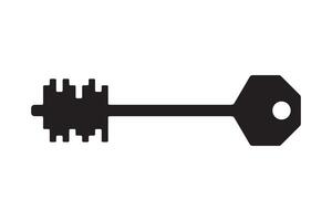 Key icon for lock and open door in house. Safety and security protection symbol. vector