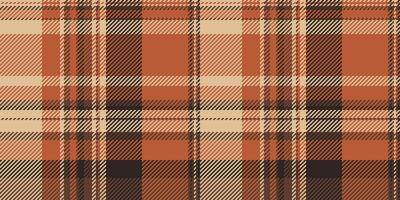 Pyjamas background textile check, messy texture seamless plaid. Girly pattern tartan fabric in orange and dark colors. vector