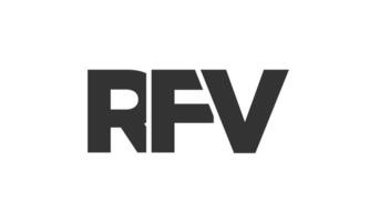 RFV logo design template with strong and modern bold text. Initial based logotype featuring simple and minimal typography. Trendy company identity. vector
