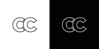 Letter C and C, CC logo design template. Minimal monogram initial based logotype. vector