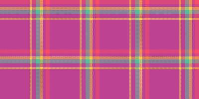 Post tartan seamless texture, flow check background . Conceptual plaid pattern fabric textile in pink and amber colors. vector