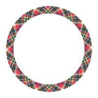 Circle borders and frames . Round border pattern geometric vintage frame design. Scottish tartan plaid fabric texture. Template for gift card, collage, scrapbook or photo album and portrait. vector