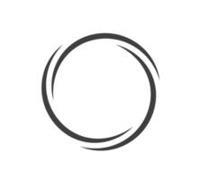 Round frame black and white ornament. Graphic border doodle. Ring curve link connection vector
