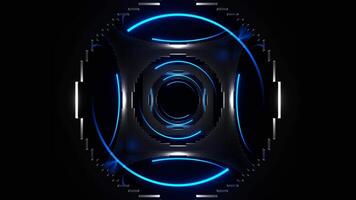 Blue Neon Lights in Holes of Squares Background VJ Loop in 4K video