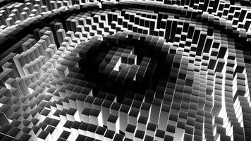 Black and White Square Waves Move in Circles Background VJ Loop in 4K video