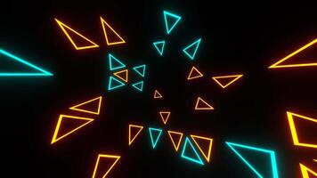 Orange and Pink and Cyan Triangular Moving Stroboscope Background VJ Loop in 4K video