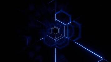 Red and Blue Amazing Hexagonal Strobe Tunnel Background VJ Loop in 4K video