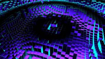 Purple and Cyan Square Waves Move in Circles Background VJ Loop in 4K video