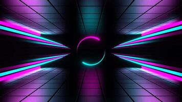Cyan and Pink Neon Energy Center Background VJ Loop in 4K video