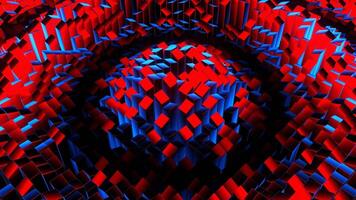 Red and Blue Random Shape Rectangular Waves Background VJ Loop in 4K video
