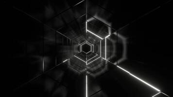 Orange and White Amazing Hexagonal Strobe Tunnel Background VJ Loop in 4K video