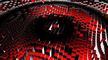 Red and White Square Waves Move in Circles Background VJ Loop in 4K video