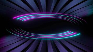 Cyan and Pink Neon Ellipse in Frame Background VJ Loop in 4K video
