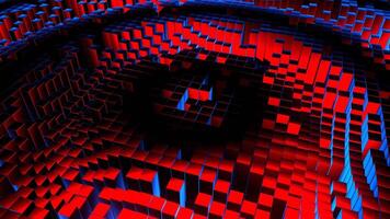 Red and Blue Square Waves Move in Circles Background VJ Loop in 4K video