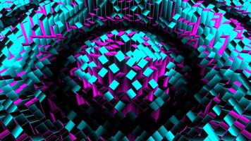 Cyan and Pink Random Shape Rectangular Waves Background VJ Loop in 4K video