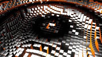 White and Orange Square Waves Move in Circles Background VJ Loop in 4K video
