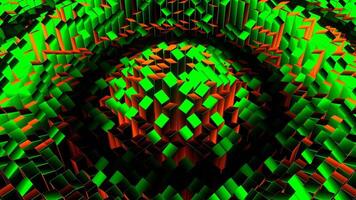 verde e laranja aleatória forma retangular ondas fundo vj ciclo dentro 4k video