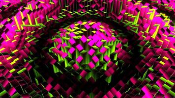 Pink and Light Green Random Shape Rectangular Waves Background VJ Loop in 4K video