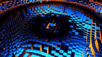 Blue and Orange Square Waves Move in Circles Background VJ Loop in 4K video
