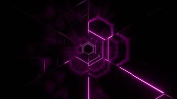 Cyan and Pink Amazing Hexagonal Strobe Tunnel Background VJ Loop in 4K video