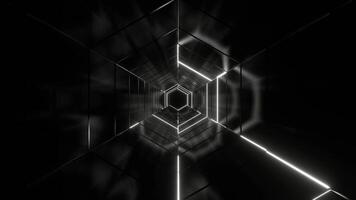 White Amazing Hexagonal Strobe Tunnel Background VJ Loop in 4K video