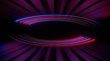 Red and Blue Neon Ellipse in Frame Background VJ Loop in 4K video