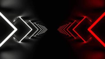 Red and White Neon Futuristic Metaverse Tunnel Background VJ Loop in 4K video