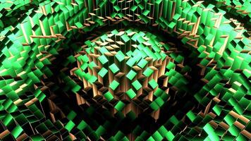 turquesa e amarelo aleatória forma retangular ondas fundo vj ciclo dentro 4k video