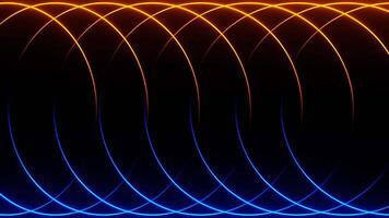 Orange and Blue Abstract Rotating Neon Circles Background VJ Loop in 4K video
