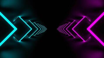 Cyan and Pink Neon Futuristic Metaverse Tunnel Background VJ Loop in 4K video