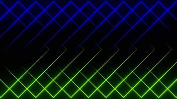 Blue and Light Green Abstract Changing Neon Squares Background VJ Loop in 4K video