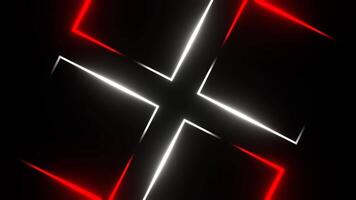 Red and White Rotating Neon Squares Background VJ Loop in 4K video
