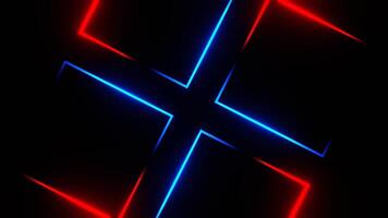 Red and Blue Rotating Neon Squares Background VJ Loop in 4K video
