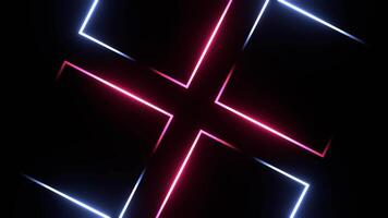 Pink and Lighting Blue Rotating Neon Squares Background VJ Loop in 4K video