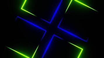 Blue and Light Green Rotating Neon Squares Background VJ Loop in 4K video