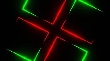 Green and Red Rotating Neon Squares Background VJ Loop in 4K video
