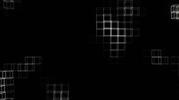 White Neon Cubic Frame Waves Background VJ Loop in 4K video