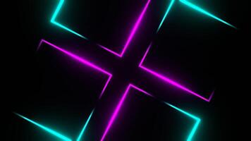 Cyan and Pink Rotating Neon Squares Background VJ Loop in 4K video