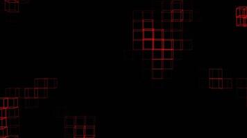 Red Neon Cubic Frame Waves Background VJ Loop in 4K video