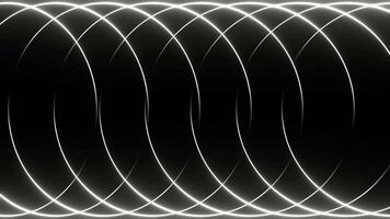 White Abstract Rotating Neon Circles Background VJ Loop in 4K video