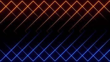 Orange and Blue Abstract Changing Neon Squares Background VJ Loop in 4K video