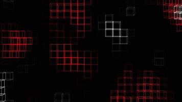 Red and White Neon Cubic Frame Waves Background VJ Loop in 4K video