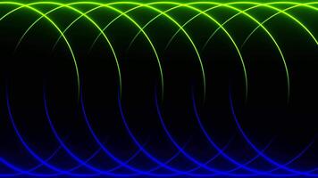 Blue and Light Green Abstract Rotating Neon Circles Background VJ Loop in 4K video
