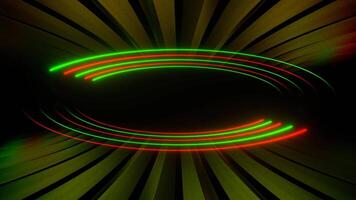 Green and Red Neon Ellipse in Frame Background VJ Loop in 4K video