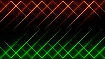 Orange and Green Abstract Changing Neon Squares Background VJ Loop in 4K video